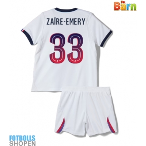 Billiga Paris Saint-Germain Warren Zaire-Emery #33 Bortatröja Barn 2026-27 Kortärmad (+ Korta byxor)